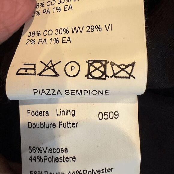 Piazza Sempione Textured Black Dress Velvet and Tweeded Back Zip Size 6 (IT 42) - Picture 10 of 16